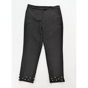 Josh & Arielle Women's Pants Size 8 Black Straight Leg Stretch Flat Front